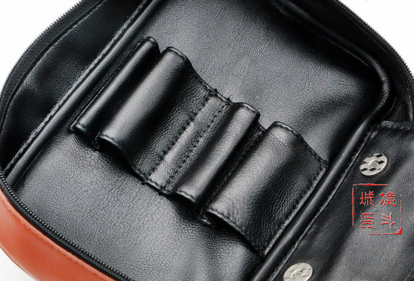 Lafuli pipe bag, portable four-digit sheepskin pipe bag, built-in cowhide tobacco bag, tobacco bag, wallet