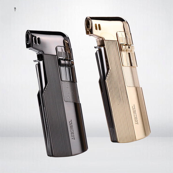 Lubinsky LUBINSKI pipe lighter, zinc alloy electroplated oblique fire three-in-one open flame lighter