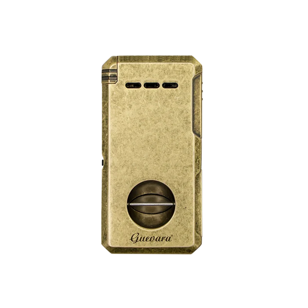 Guevara Luxury Refillable Butane Torch Cigar Lighter with Cigar V Cutter