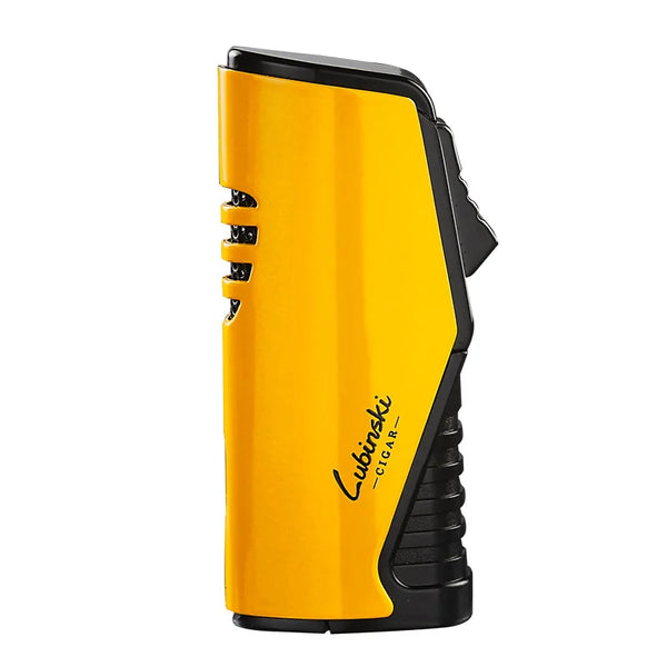 LUBINSKI Cigar Cigarette Tobacco Lighter 3 Torch Jet Flame Refillable With Punch Smoking Tool Accessories Portable