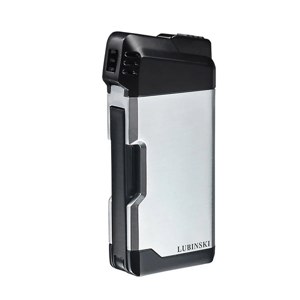 LUBINSKI Cigar Cigarette Tobacco Lighter Single Torch Jet Flame Refillable With Punch Smoking Tool Accessories Portable