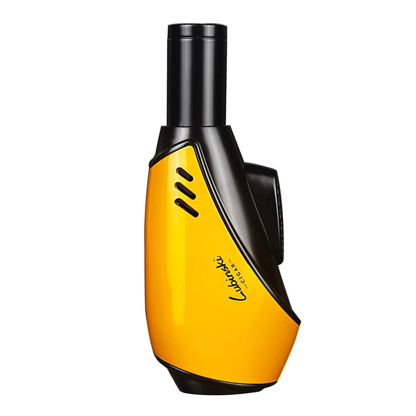 LUBINSKI Cigar Cigarette Tobacco Lighter Single Torch Jet Flame Refillable With Punch Smoking Tool Accessories Portable