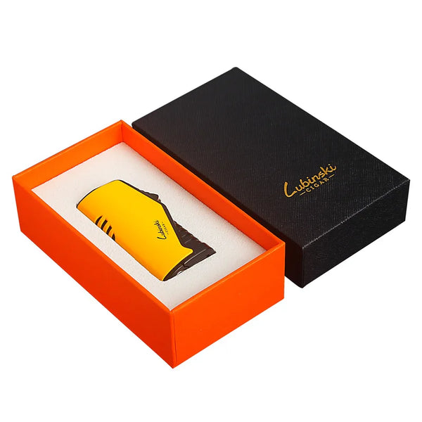 LUBINSKI Cigar Cigarette Tobacco Lighter 3 Torch Jet Flame Refillable With Punch Smoking Tool Accessories Portable
