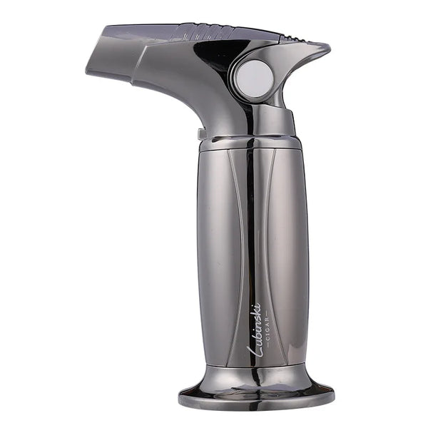 LUBINSKI Butane Cigar Lighter jet flame Gas Single Torch Jet Flame Refillable Smoking Tool Accessories Portable