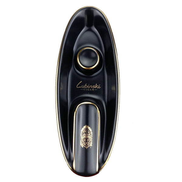 LUBINSKI Cigar Ashtray Travel Ashtray Outdoor Ceramic Boat shape Ash Tray holder 1 cigar Single Slot Design