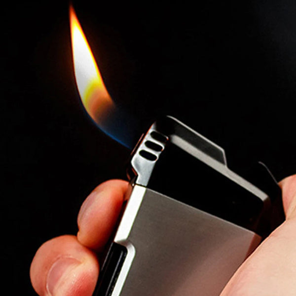 LUBINSKI Cigar Cigarette Tobacco Lighter Single Torch Jet Flame Refillable With Punch Smoking Tool Accessories Portable