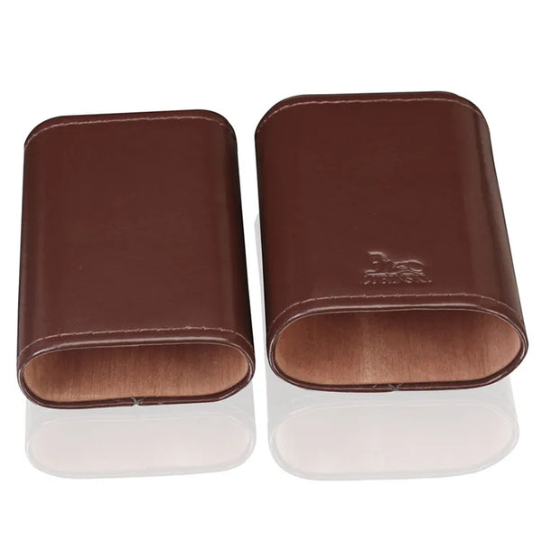 LUBINSKI Travel Leather Cigar Case Humidor Holder 3 Tubes Humidor Box with  Travel Accessories Pocket