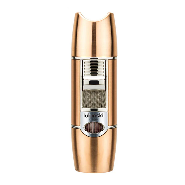 LUBINSKI Cigar Cigarette Tobacco Lighter Torch Jet Flame Refillable With Holder Cigar Punch Smoking Tool Accessories Portable