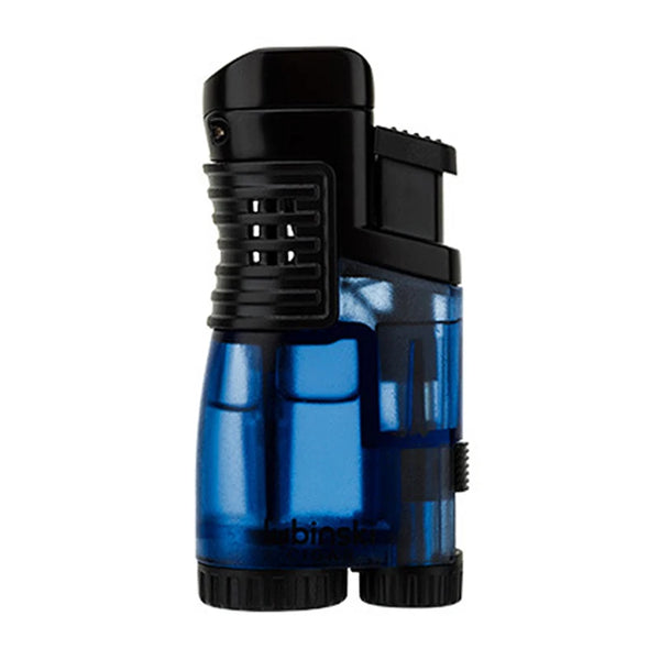 LUBINSKI Cigar Lighter Cigarette Tobacco Lighter 3 Torch Jet Flame Refillable Cigar Accessories with Holder Portable Gift Box