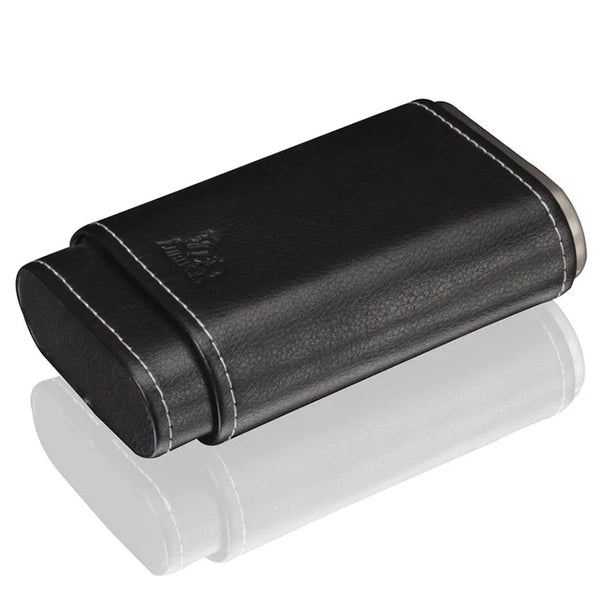 LUBINSKI Travel Leather Cigar Case Humidor Holder 3 Tubes Humidor Box with  Travel Accessories Pocket