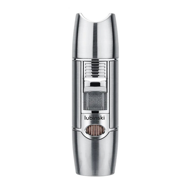 LUBINSKI Cigar Cigarette Tobacco Lighter Torch Jet Flame Refillable With Holder Cigar Punch Smoking Tool Accessories Portable