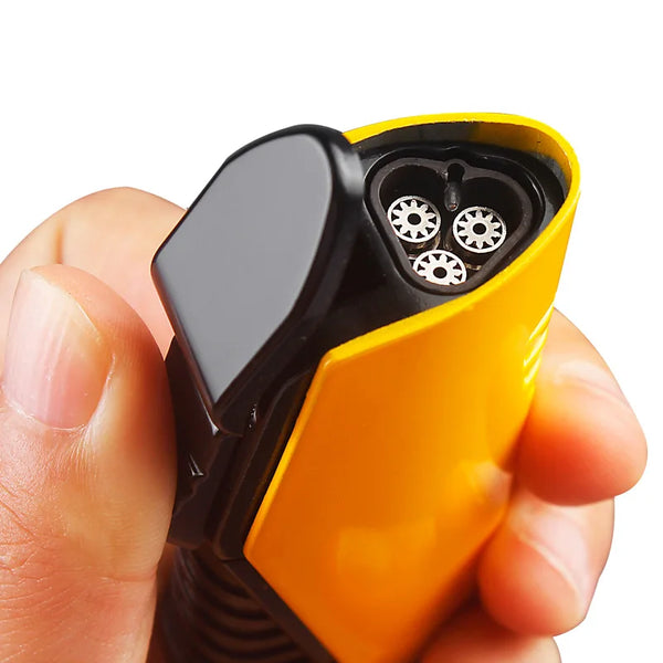 LUBINSKI Cigar Cigarette Tobacco Lighter 3 Torch Jet Flame Refillable With Punch Smoking Tool Accessories Portable