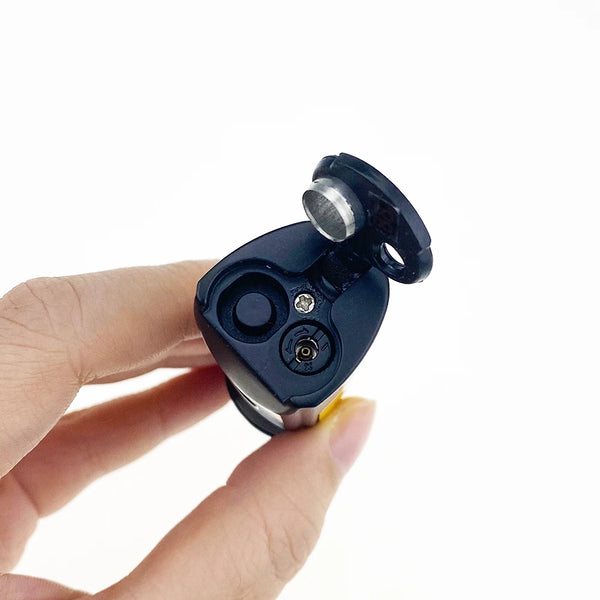 LUBINSKI Metal Cigar Lighter 4 Jet Windproof Torch Lighter Butane Cigarette Lighters Gas Portable Bulit-in Cigar Holder Stand