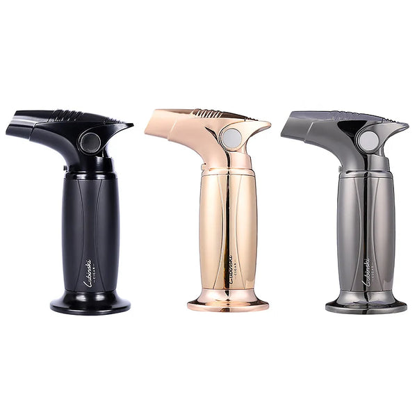 LUBINSKI Metal Windproof Mini Pocket Cigar Lighter Jet  Flame Torch Cigarette Lighters for Gift Box