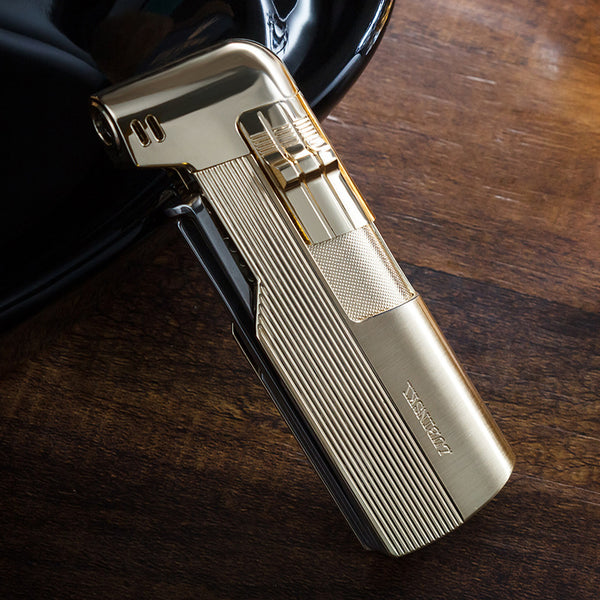 Lubinsky LUBINSKI pipe lighter, zinc alloy electroplated oblique fire three-in-one open flame lighter