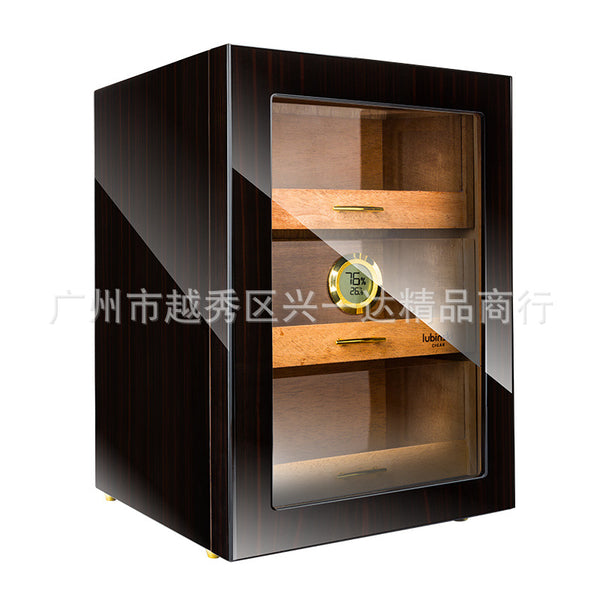 Lubinsky cigar box triple perspective window cedar wood cigar cabinet LUBINSKI cigar display moisturizer