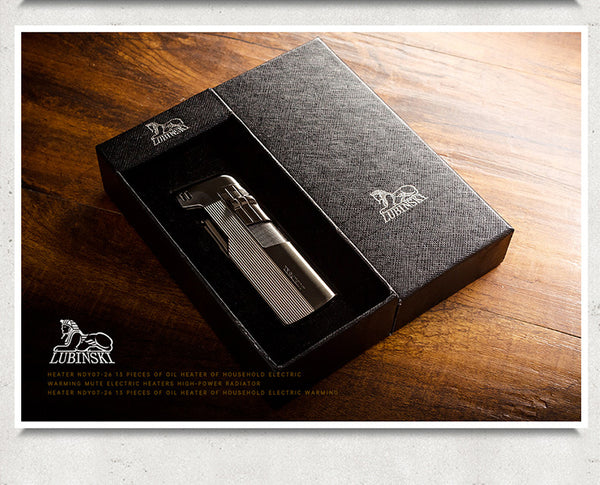 Lubinsky LUBINSKI pipe lighter, zinc alloy electroplated oblique fire three-in-one open flame lighter