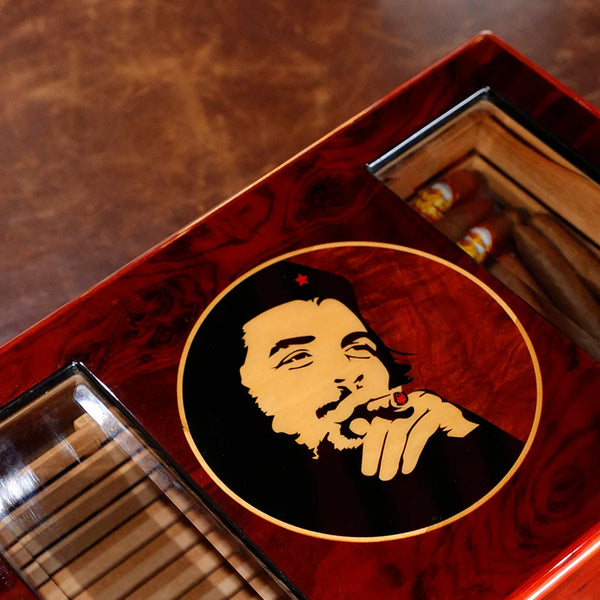 GUEVARA Cigar Humidifier Hygrometer Humidor Large-capacity Cigarette Multi-layer Portable Cabinet Piano Paint Cigar Box