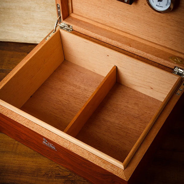 LUBINSKI Cigar Humidor Cedar Wood Varnished Rosewood Cigar Cigarette Case Box with Hygrometer Smoking Accessories for Man