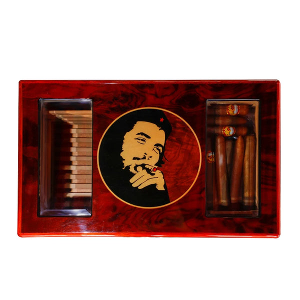 GUEVARA Cigar Humidifier Hygrometer Humidor Large-capacity Cigarette Multi-layer Portable Cabinet Piano Paint Cigar Box
