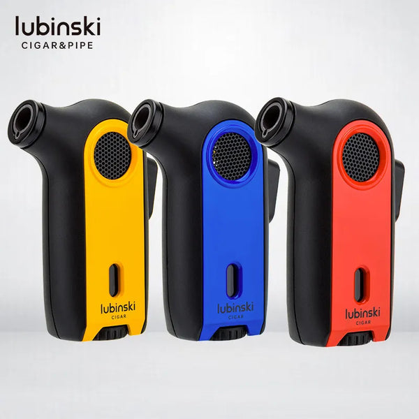 LUBINSKI Luxury Torch Metal Lighter Jet Turbine Outdoor Barbecue Kitchen Butane Gas Lighter Windproof Cigar Accessory Gift Men