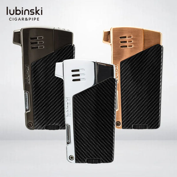 LUBINSKI Cigar Lighter Lubinski 1 Flame Jet Torch Windproof Butane Gas Lighter Pocket Cigarette Lighters with Cigar Punch