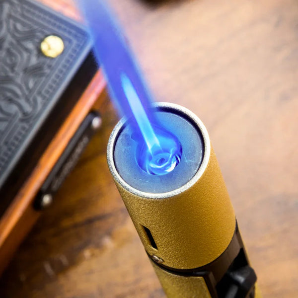 LUBINSKI Butane Gas Cigar Lighter Lubinski Windproof 5 Flame Jet Torch Lighter Pocket Metal Cigarette Briquet Cigar Accessory