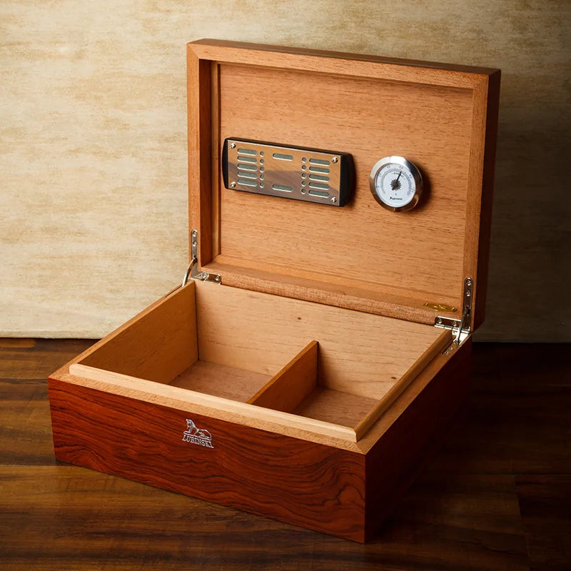 LUBINSKI Cigar Humidor Cedar Wood Varnished Rosewood Cigar Cigarette