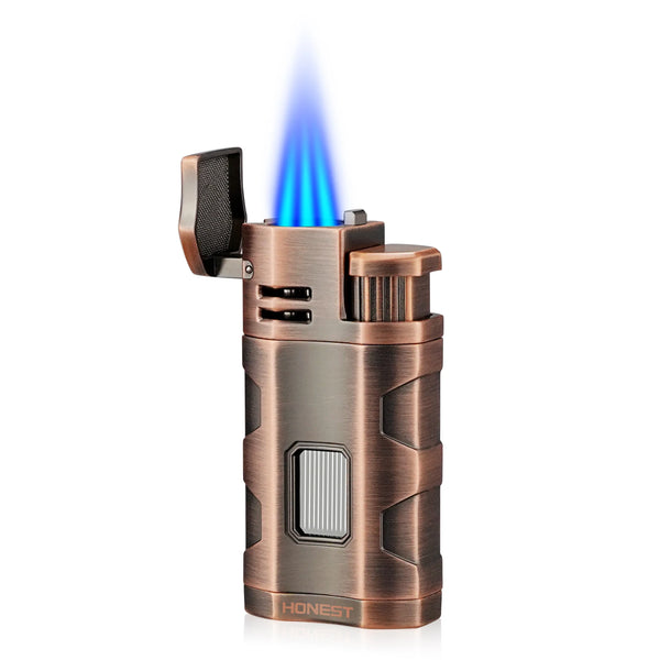 Cigar Three Torch Lighters Triple Jet Flame Refillable Butane Lighter Windproof with Punch Marjiuana Smoking Accessories