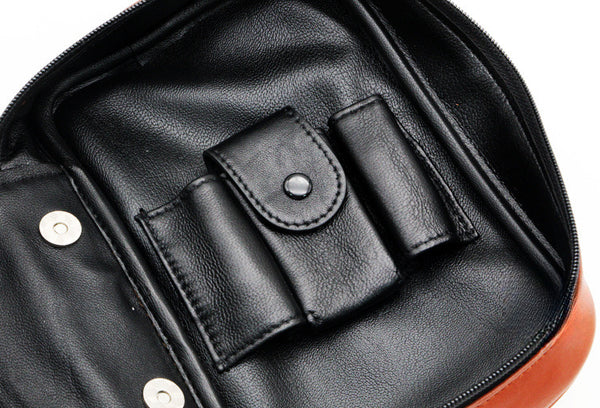 Lafuli pipe bag, portable four-digit sheepskin pipe bag, built-in cowhide tobacco bag, tobacco bag, wallet