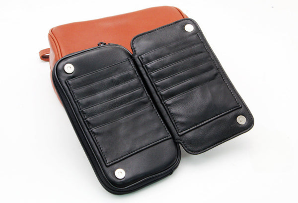 Lafuli pipe bag, portable four-digit sheepskin pipe bag, built-in cowhide tobacco bag, tobacco bag, wallet