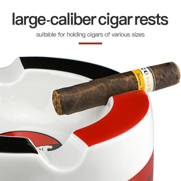 Guevara Home Portable Ceramic Cigar Ashtray 4 Holder