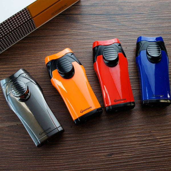 Guevara Torch Lighter 2 Jet Butane Refillable Cigar Lighter