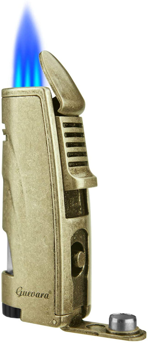 GUEVARA Torch Butane Lighters Fuel Refillable Lighter with Punch
