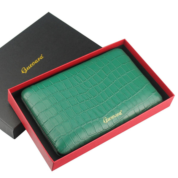 GUEVERA Portable Leather Cigar Case Humidor Tubes Holder
