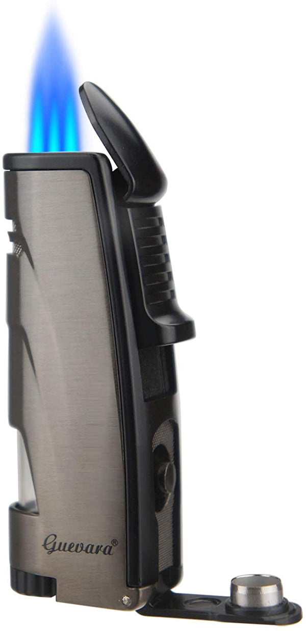 GUEVARA Torch Butane Lighters Fuel Refillable Lighter with Punch
