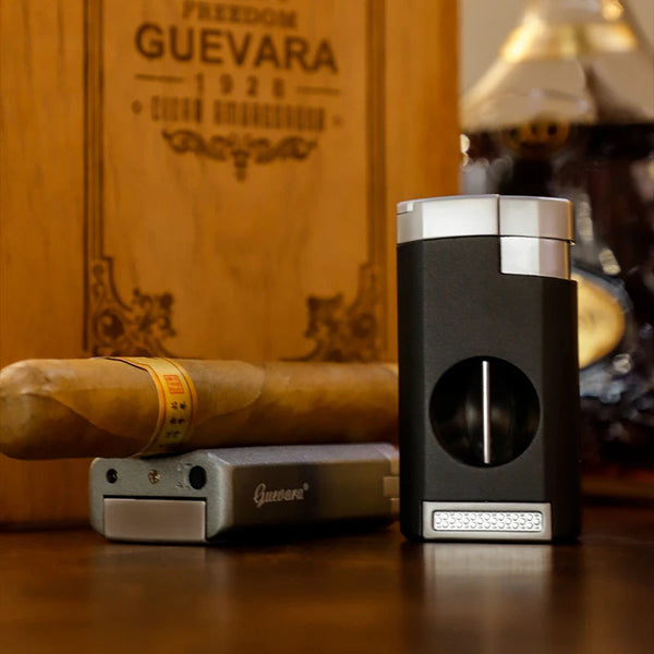 New Luxury Metal Triple Jet Flame Refillable Butane Torch Lighter with Cigar V Cutter