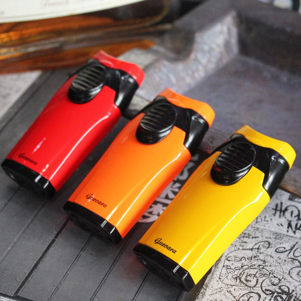 Guevara Torch Lighter 2 Jet Butane Refillable Cigar Lighter