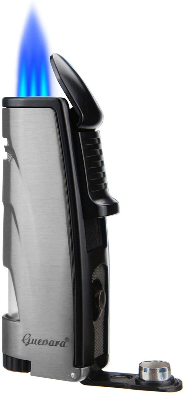 GUEVARA Torch Butane Lighters Fuel Refillable Lighter with Punch