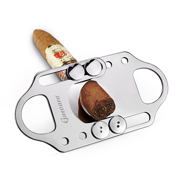 GUEVARA Cigar Cutter Stainless Steel Cutters with Gift Box