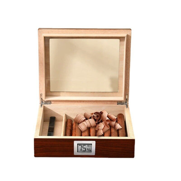 Guevara Cedar Wood Cigar Travel Humidor Box Portable Cigar Case W/ Humidifier Hygrometer Cigar Humidor Sigaren Box For Cigars