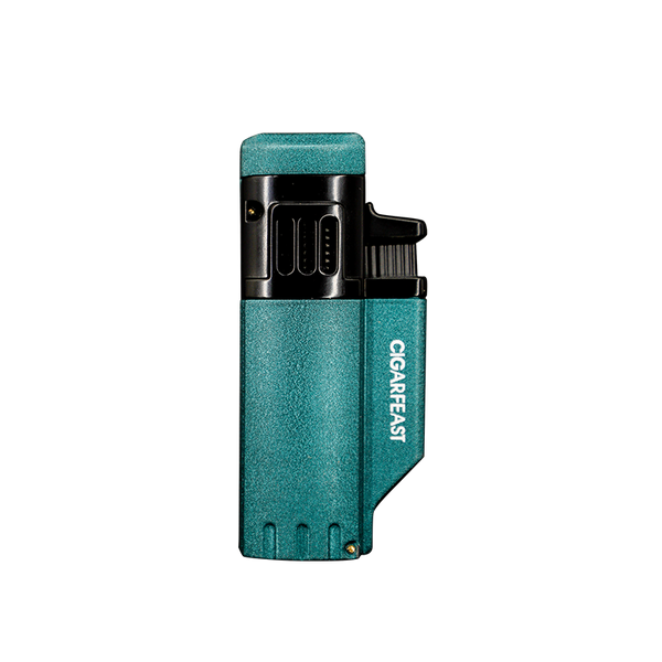 CIGARFEAST Cigar Lighter 4 Jet Torch Blue Flame Gas Butane Refillable Windproof Lighters Cigar Smoking Accessories for Gift Box