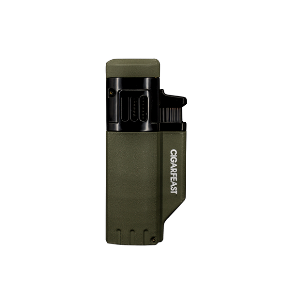 CIGARFEAST Cigar Lighter 4 Jet Torch Blue Flame Gas Butane Refillable Windproof Lighters Cigar Smoking Accessories for Gift Box