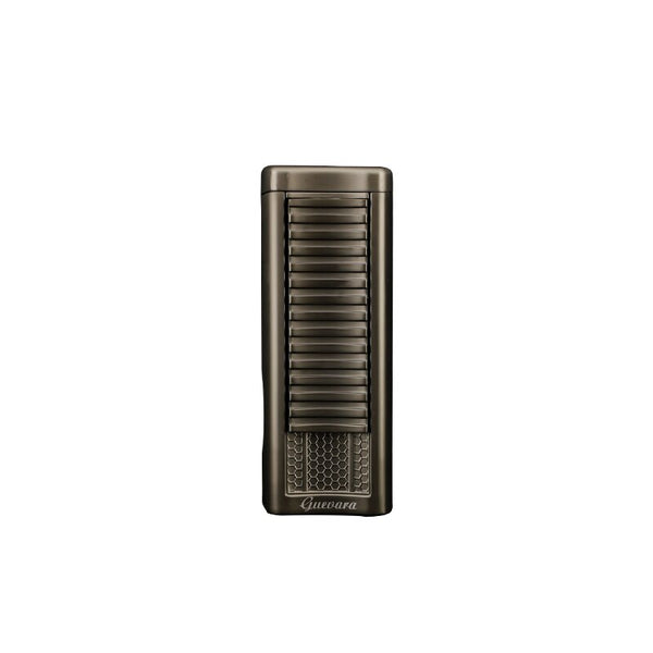GUEVARA Metal Cigar Cigarette Tobacco Lighter Torch 2 Jet Flame Refillable With Punch Cigar Tool Accessories Portable Gift Box