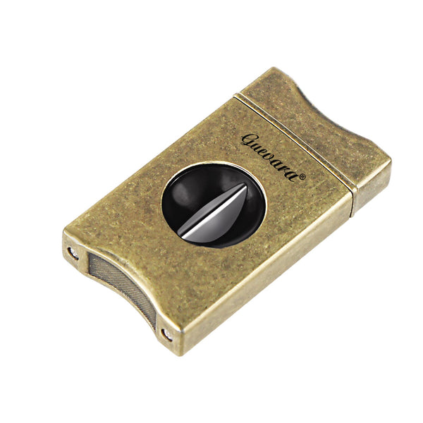 GUEVARA Cutter Portable Zinc Alloy 3 In 1 V-Cut Cigar Cutter Guillotine Sharp Cigar Puncher Smoking Accessories with Gifts Box