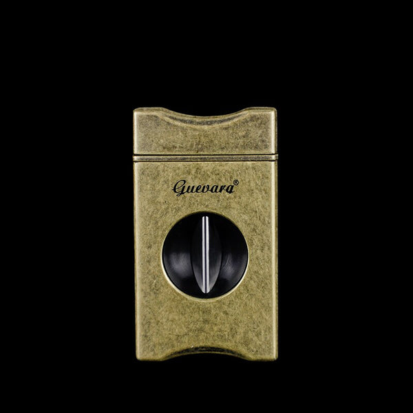 GUEVARA Cutter Portable Zinc Alloy 3 In 1 V-Cut Cigar Cutter Guillotine Sharp Cigar Puncher Smoking Accessories with Gifts Box
