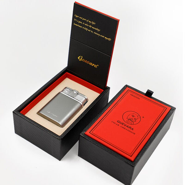 Guevara Cigar Lighter Modern Matte Surface Cigar Lighter Triple 3 Jet Blue Flame Torch Cigar Lighter for Cigar Man with Gift Box