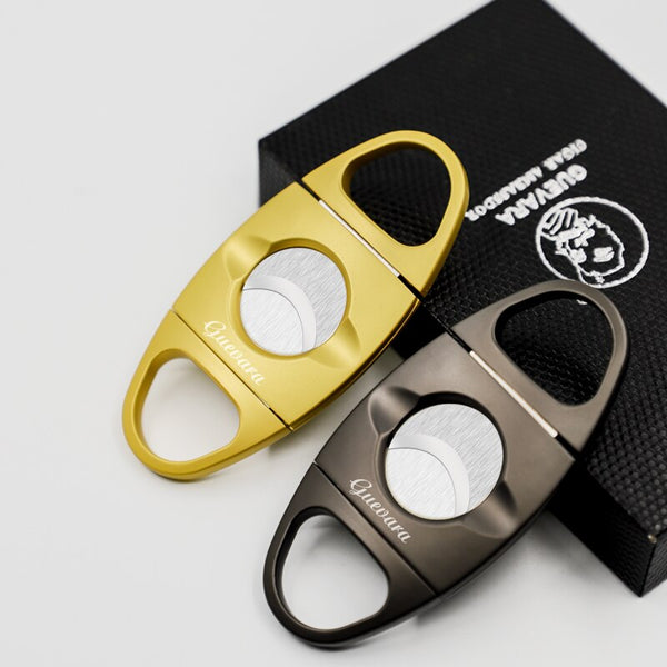 GUEVARA Metal Cigar Cutter Pocket Cutters Sharp Blade Cigars Cut Portable Outdoor Luxury Cigar Accessories Tool for Cigar