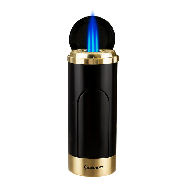 Guevara Metal Windproof Cigar Lighter Triple Flame Torch Cigarette Lighters With Gift Box
