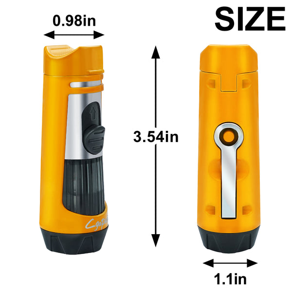 Cigar Torch Lighters Double Jet Butane Refillable Lighter with Punch Windproof Lighter Without Gas
